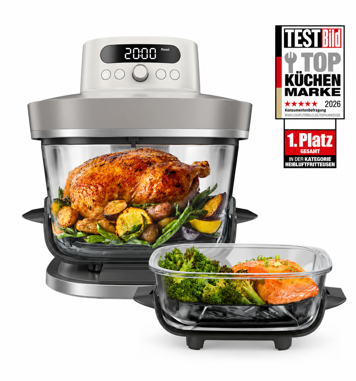 KnusperHeld PRO | 7-in-1 Glas-Air-Fryer